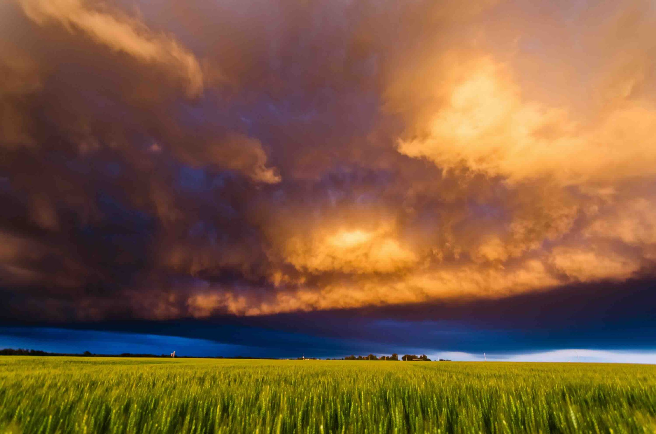 Stormy sunset in the plains